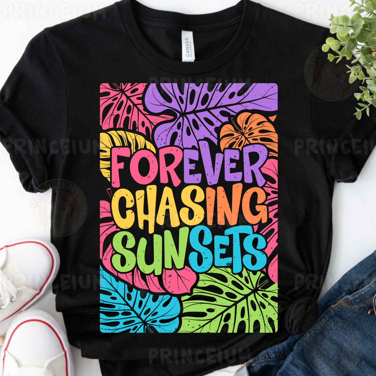 a t - shirt that says forever is chasing sunsets