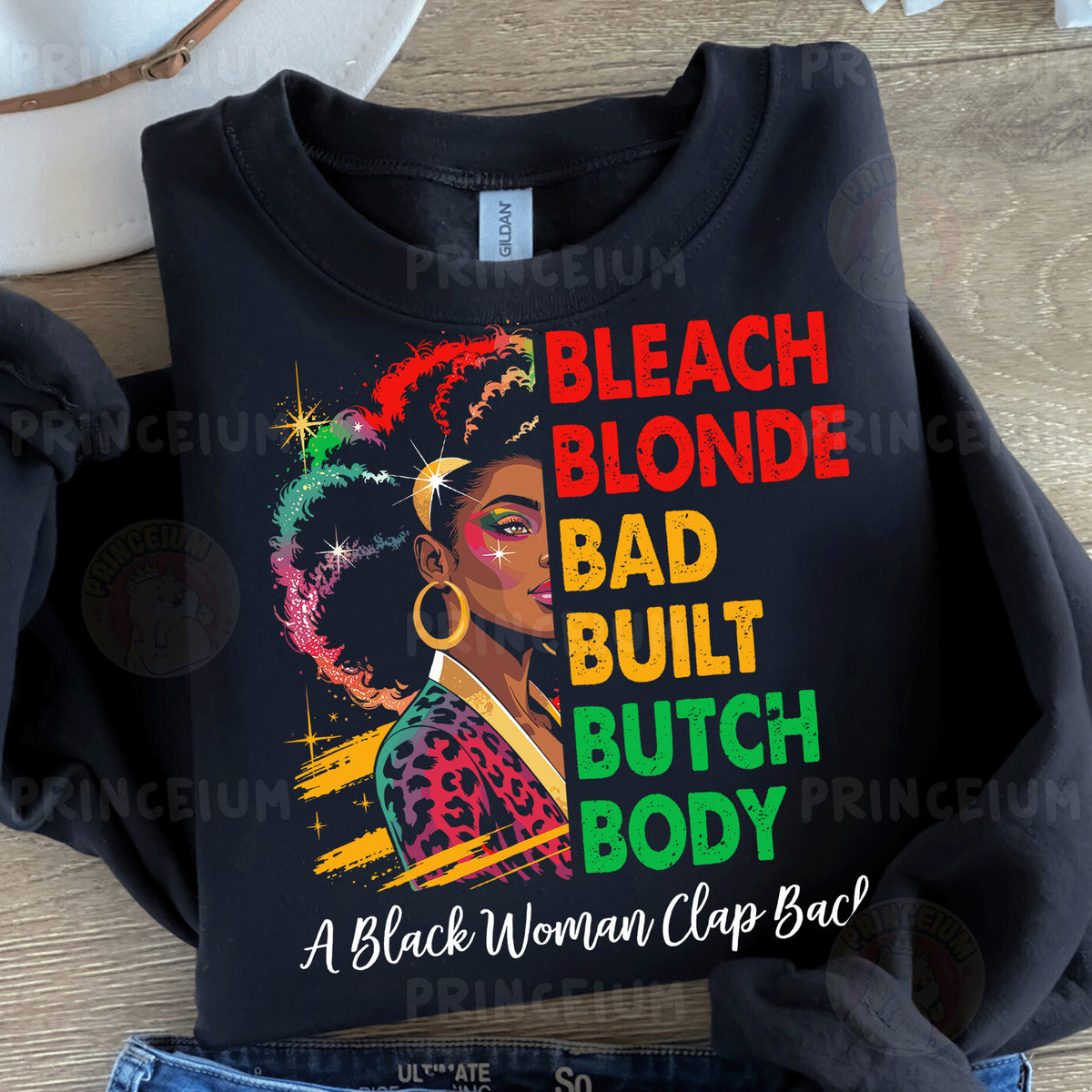 a t - shirt with a black woman clip back on it