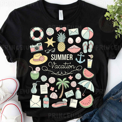 a t - shirt with the words summer vacation on it