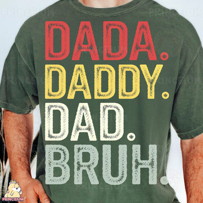 a man wearing a dad's t - shirt that says dad daddy, dad