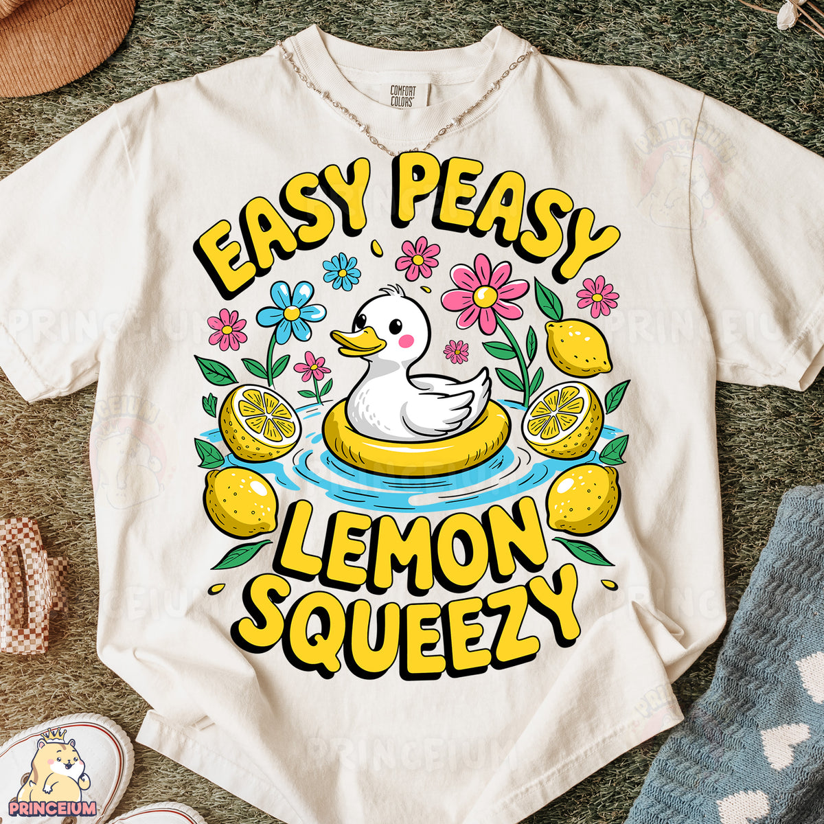 a t - shirt that says easy peasy lemon squeezey