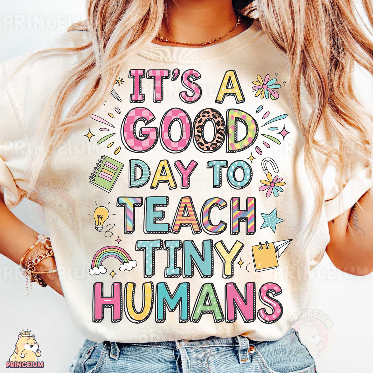 a woman wearing a t - shirt that says it's a good day to