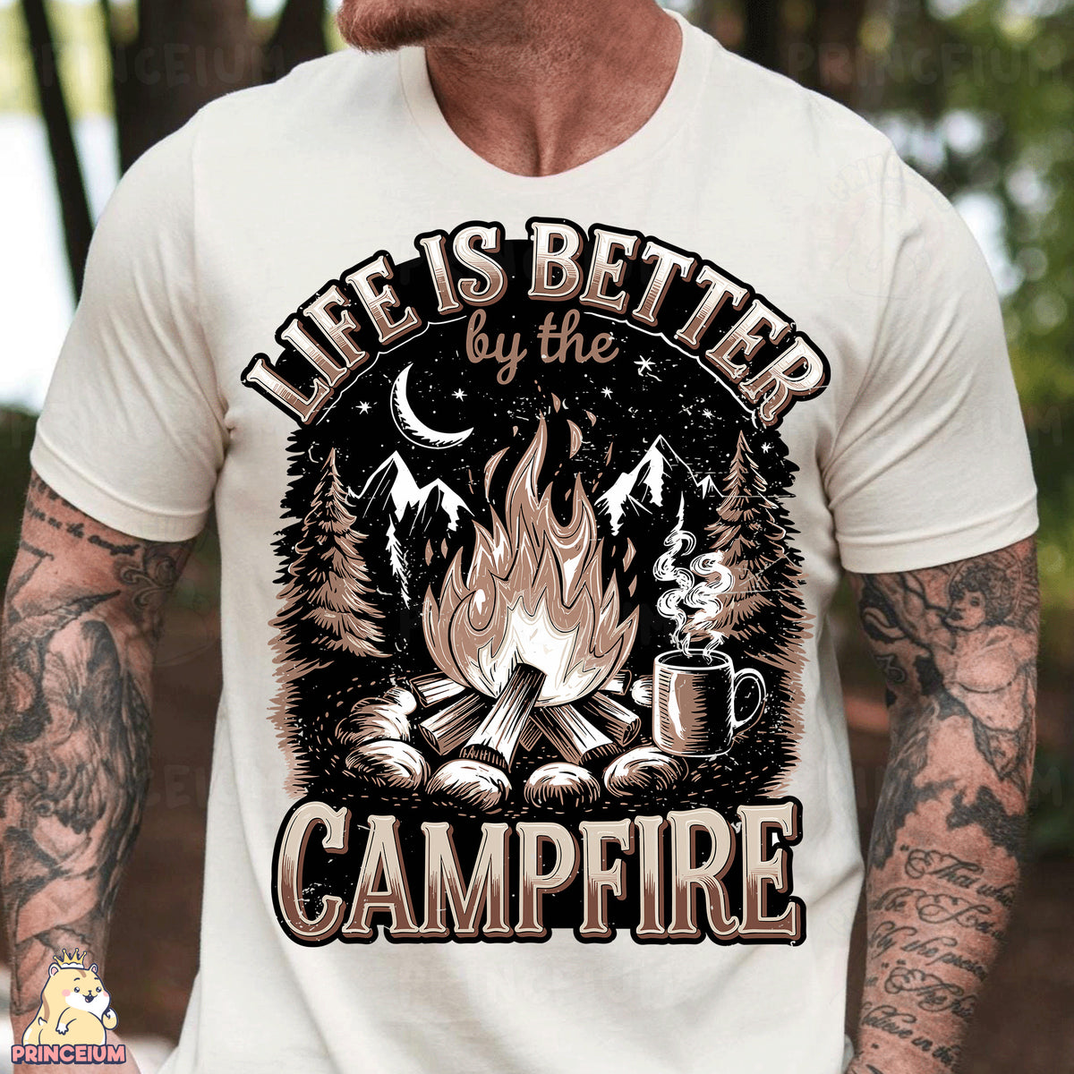 a man wearing a t - shirt that says he's better by the camp