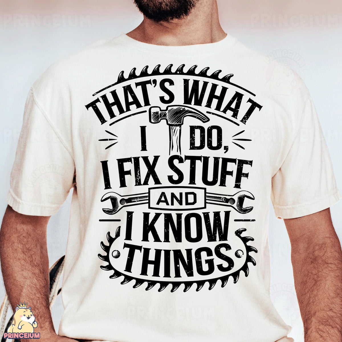 a man wearing a t - shirt that says, that's what i do