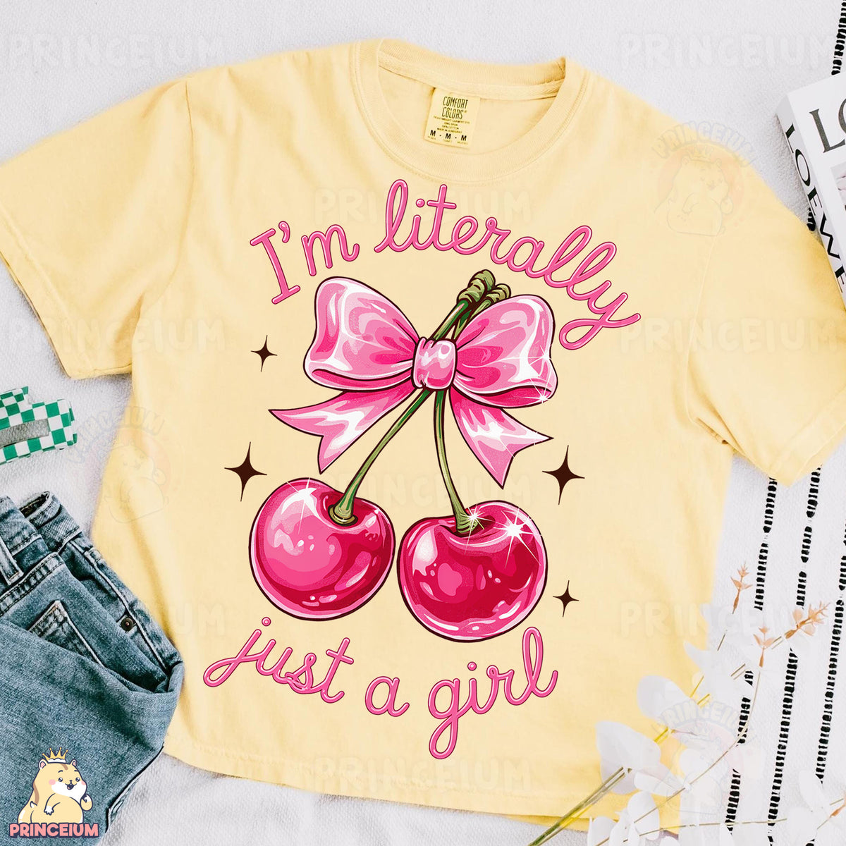 a t - shirt that says i'm literally just a girl with two cher