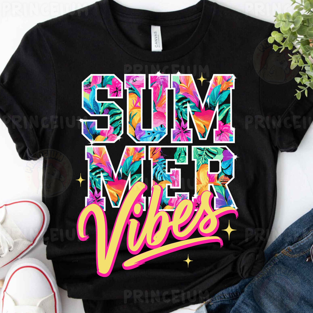 a t - shirt with the words summer vibes printed on it