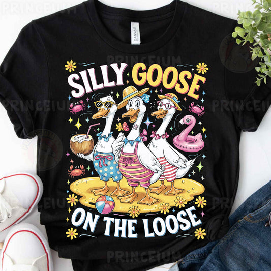 a t - shirt that says silly goose on the loose