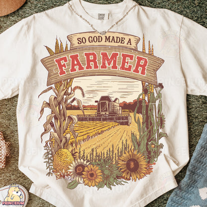 a t - shirt that says so god made a farmer