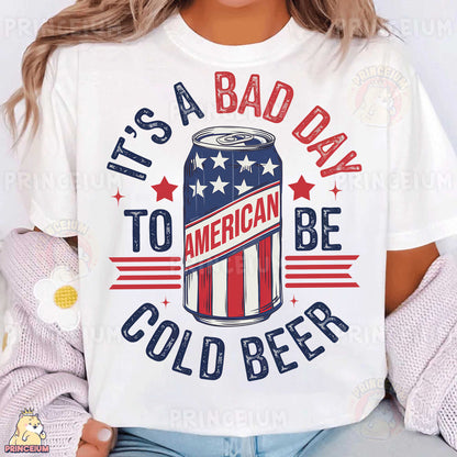 a woman wearing a t - shirt that says it's a bad day to