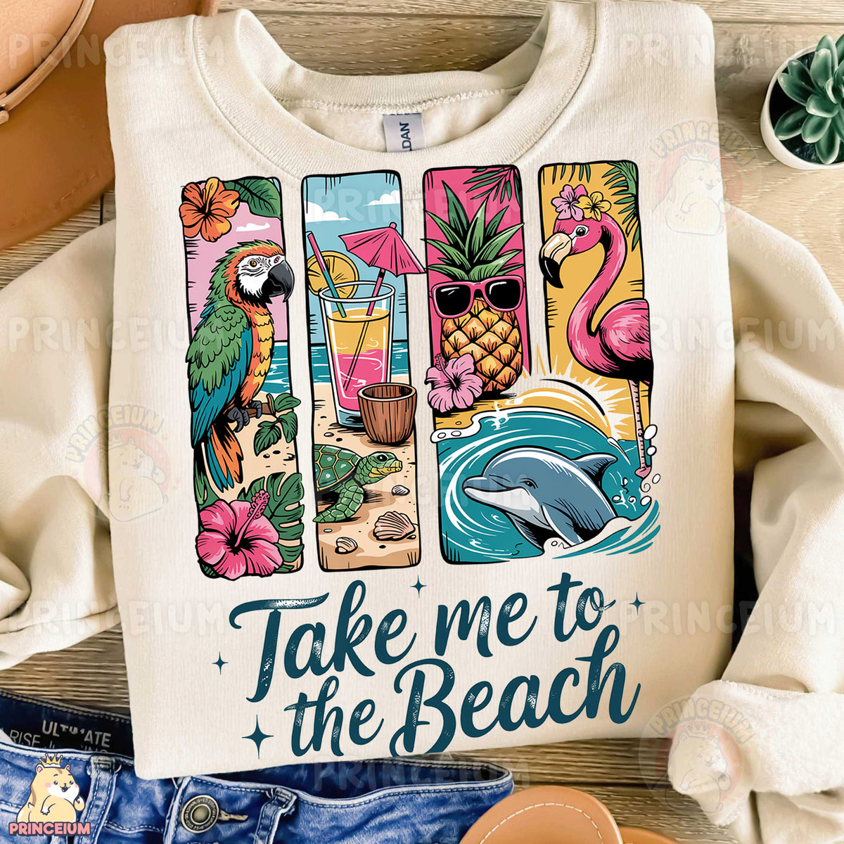 a t - shirt that says take me to the beach