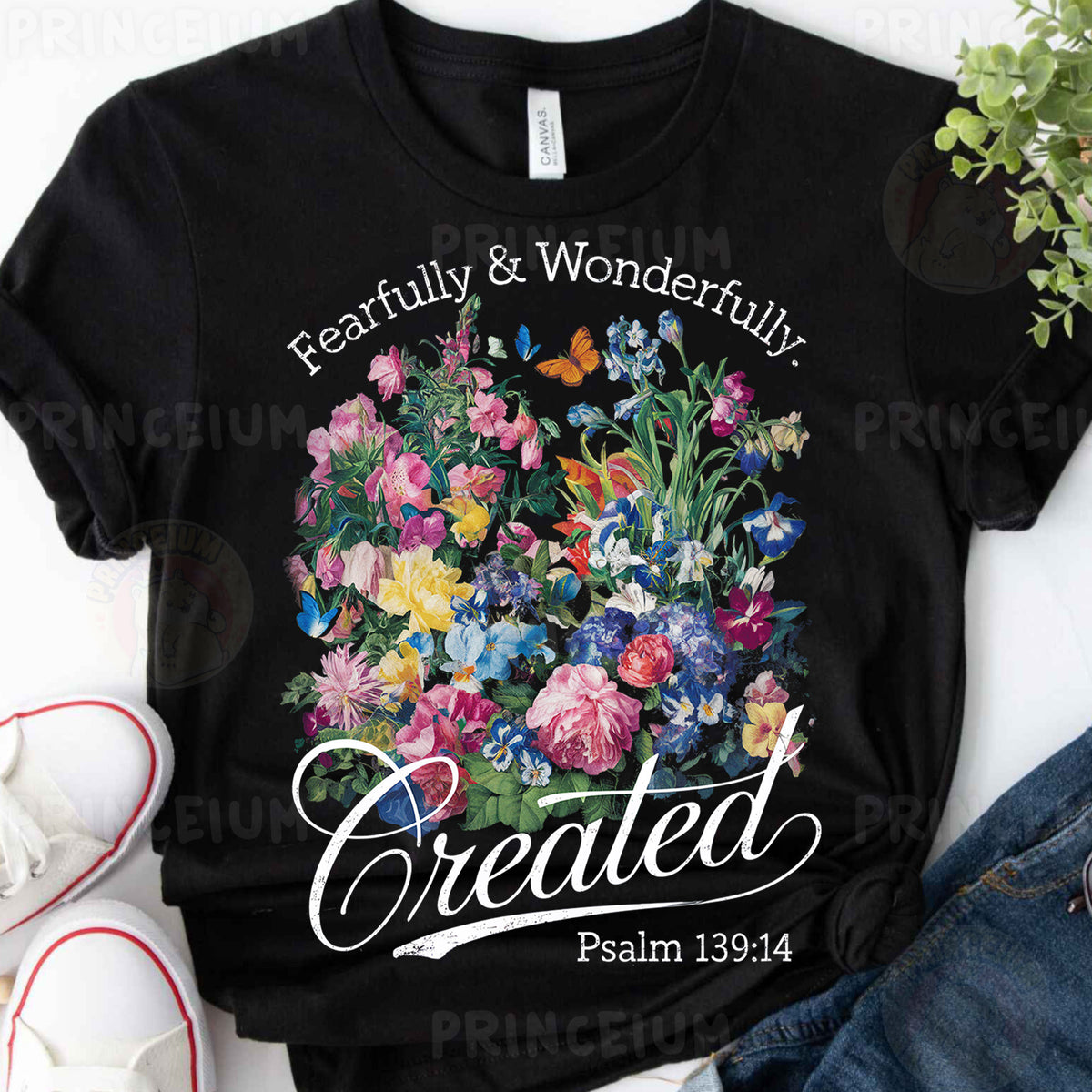 a t - shirt with a picture of a bouquet of flowers and the words,