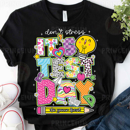 a t - shirt with the words don't stress on it