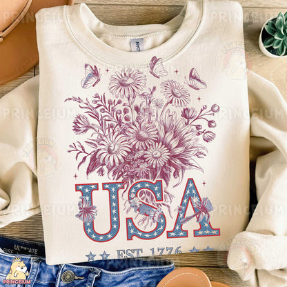a t - shirt with a bouquet of flowers on it