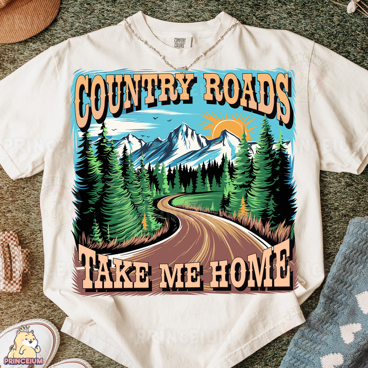 a t - shirt that says country roads take me home
