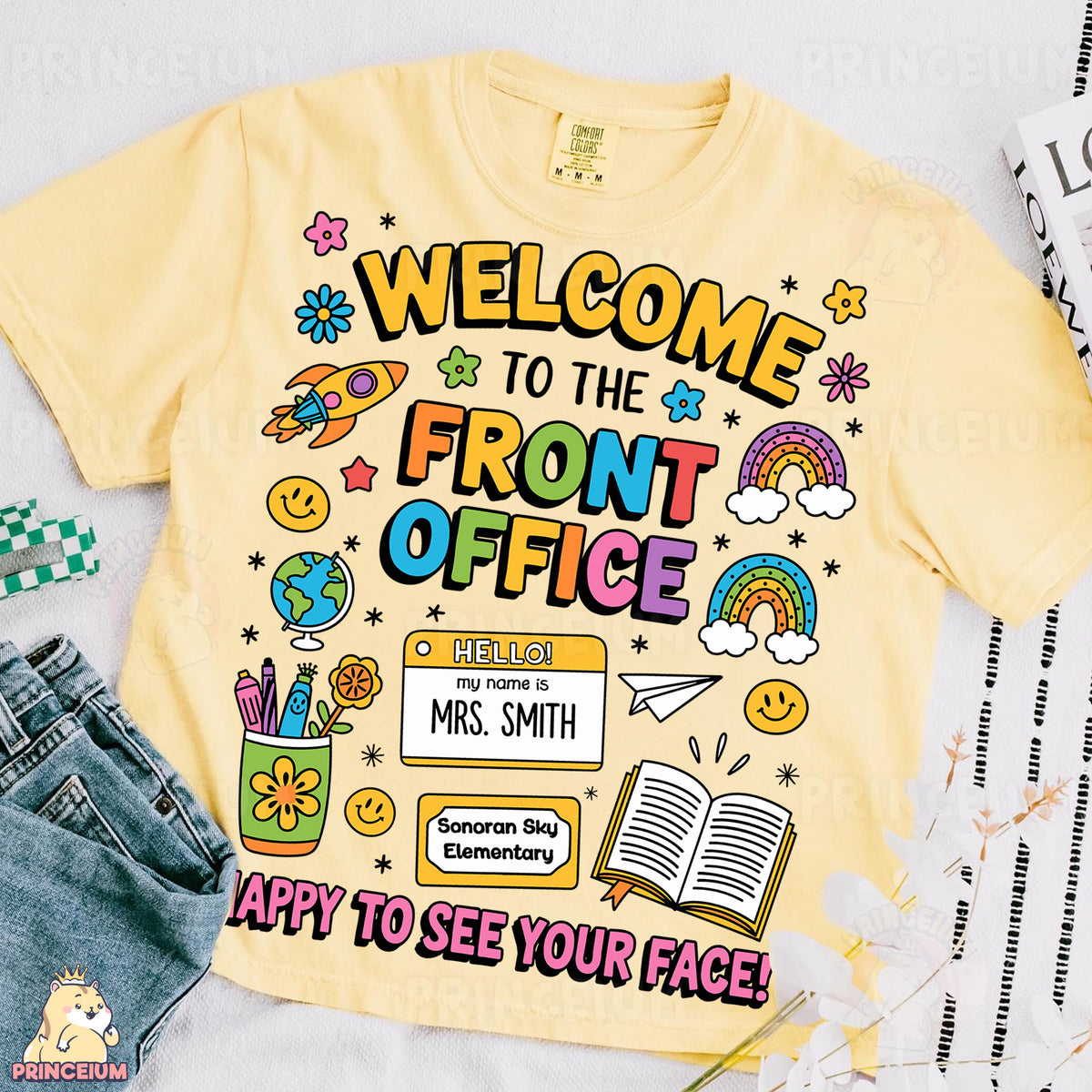 a t - shirt that says welcome to the front office