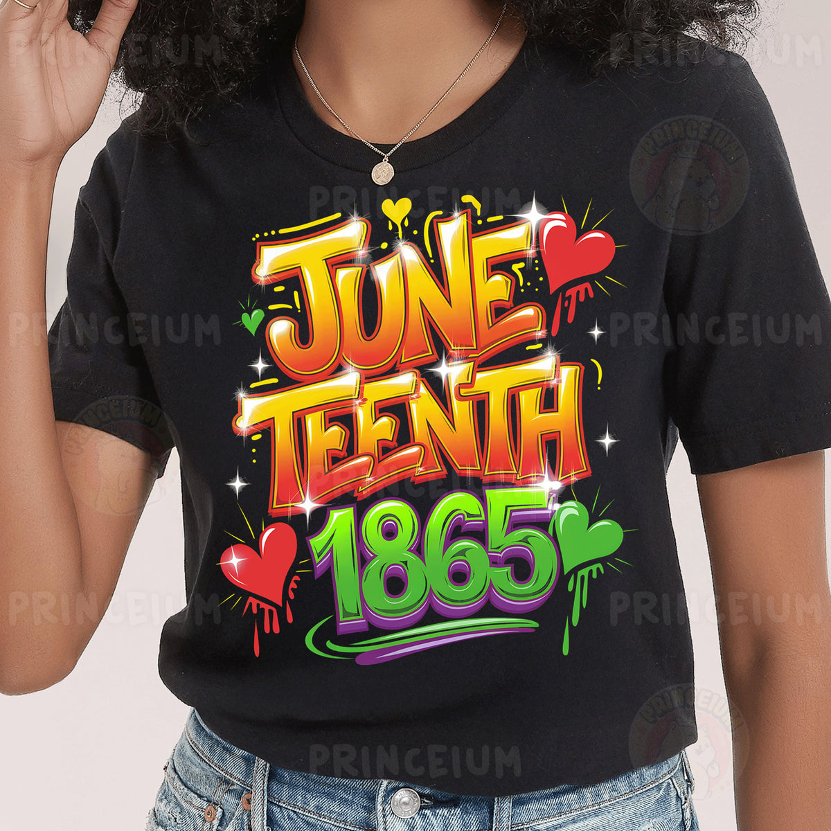 a woman wearing a t - shirt that says june tenth 1965