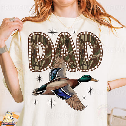 a woman wearing a t - shirt with a duck on it
