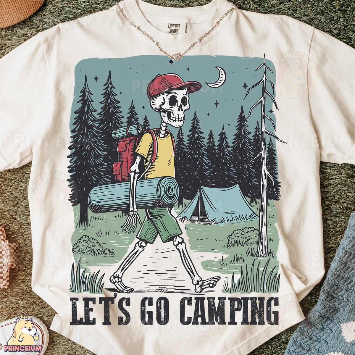 a t - shirt with a skeleton carrying a barrel
