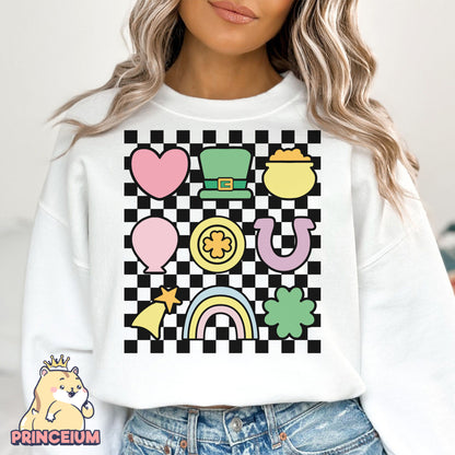 Checkered Lucky Charms Png, Magically Delicious, St Patrick’ Day Png, Lucky Charm, Shamrock Png, Sublimation Design, Digital Download Files